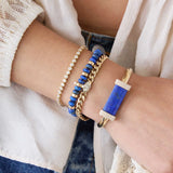 14k Large Lapis Bar Cuff with Diamonds {Trunk Show}