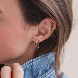 Linked Graduated Blue Ombre Gemstone Drop Earrings