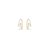 Two Tone Double Wire Huggie Hoops