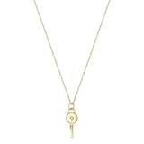 14k Star Diamond Key Necklace