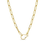 14k Paperclip Chain with Diamond Hook Closure