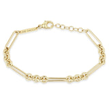 14k Large Mixed Paperclip Rolo Bracelet
