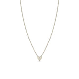 14k Midi Bitty Pave Diamond Line Heart Necklace