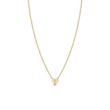 14k Midi Bitty Pave Diamond Line Heart Necklace