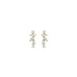 Marquise Diamond Fan Stud Earrings