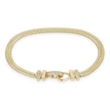 14k Vintage Style Snake Chain Bracelet with Diamond Accents