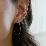 Malachite Bullet Huggie Hoops