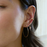 Pink Opal Bullet Huggie Hoops