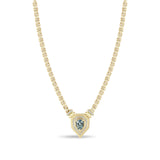 14k Brushed Pave Diamond Supernova Box Chain Necklace {Trunk Show}