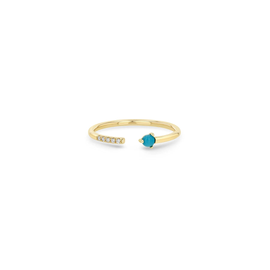 14k Turquoise and Diamond Open Ring