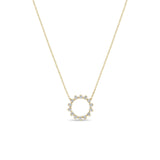 Sun Prong Diamond Circle Necklace