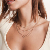 14k Triple Strand Bar Chain Necklace