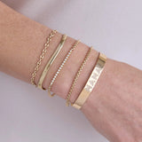 14k Small Puffed Mariner Chain Bracelet