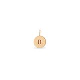 14k Single Small Initial Disc Charm