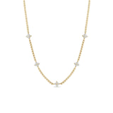 14k 5 Prong Diamond Quad Station Box Necklace {Trunk Show}