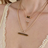 14k Diamond Tiger Eye Tube Rolo Necklace {Trunk Show}