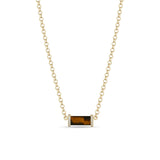 14k Diamond Tiger Eye Tube Rolo Necklace {Trunk Show}
