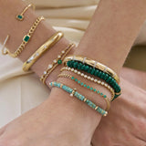 14k Emerald Bracelet with Small Curb Chain {Trunk Show}