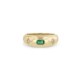 14k Small Aura Ring with Emerald and Star Set Diamonds {Trunk Show}