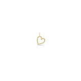 14k Diamond Off-Center Open Heart Charm