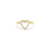 Mini Diamond Bezel Heart Ring