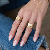 Square Edge Diamond Signet Ring