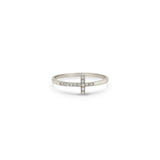 14k Horizontal Pave Cross Ring