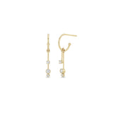 14k Mobile Huggie Bar Hoops