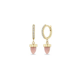 Pink Opal Bullet Huggie Hoops