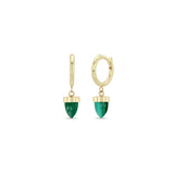 Malachite Bullet Huggie Hoops