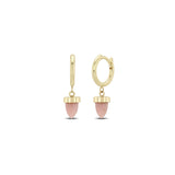 Pink Opal Bullet Huggie Hoops
