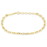 14k Puffed Mariner Bracelet with Floating Diamond {Trunk Show}