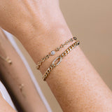 14k Puffed Mariner Bracelet with Floating Diamond {Trunk Show}
