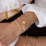 14k Puffed Mariner Bracelet with Floating Diamond {Trunk Show}