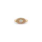 Marquise Diamond Halo Signet Ring