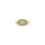 Marquise Diamond Halo Signet Ring