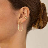 14k Oval Snake Chain Loop Earrings