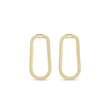 14k Oval Snake Chain Loop Earrings