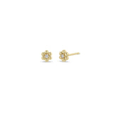 Tiny Bead Diamond Flower Studs