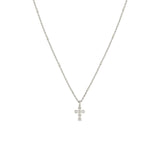 Small Diamond Bezel Cross Pendant Necklace