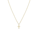 Small Diamond Bezel Cross Pendant Necklace