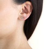 Small Diamond Bezel Cross Stud Earrings