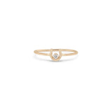 14k Gold Tiny Horseshoe Ring with Diamond