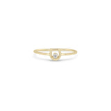 14k Gold Tiny Horseshoe Ring with Diamond