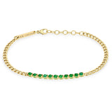14k Emerald Bracelet with Small Curb Chain {Trunk Show}