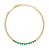 14k Emerald Bracelet with Small Curb Chain {Trunk Show}