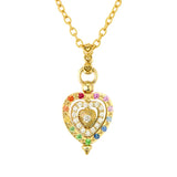 Medium Spinning Heart Rainbow Pendant
