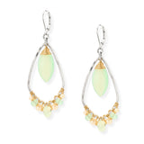 Aqua Chalcedony Two Tone Pearl Wrap Earrings