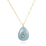 Bezel Set Pear Necklace