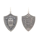 Large Shield Owl, Moon + Stars Charm
